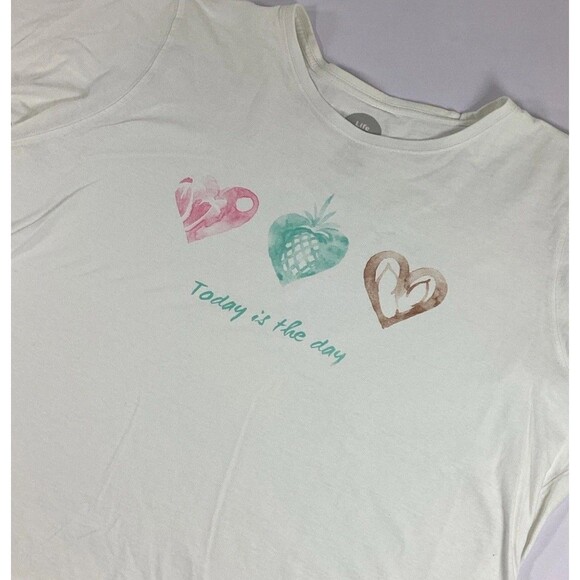 Life Is Good TShirt Womens XXL Today Is The Day Pastel Heart Classic Fit Tee SS - Picture 1 of 6